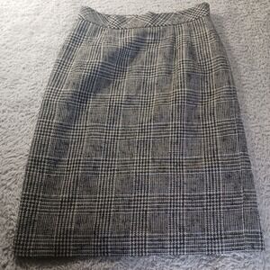 Talbots Petites Plaid Wool Blend Midi Skirt Career Vintage 90s Y2K USA Size 8P‎